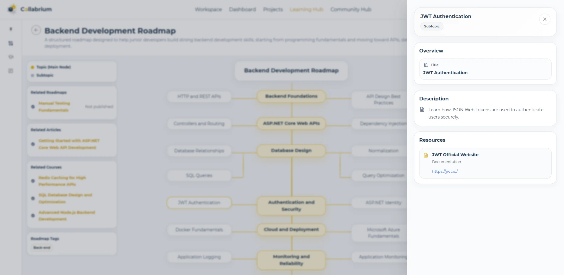 LearningHub / Roadmap Node Details Drawer-Developer