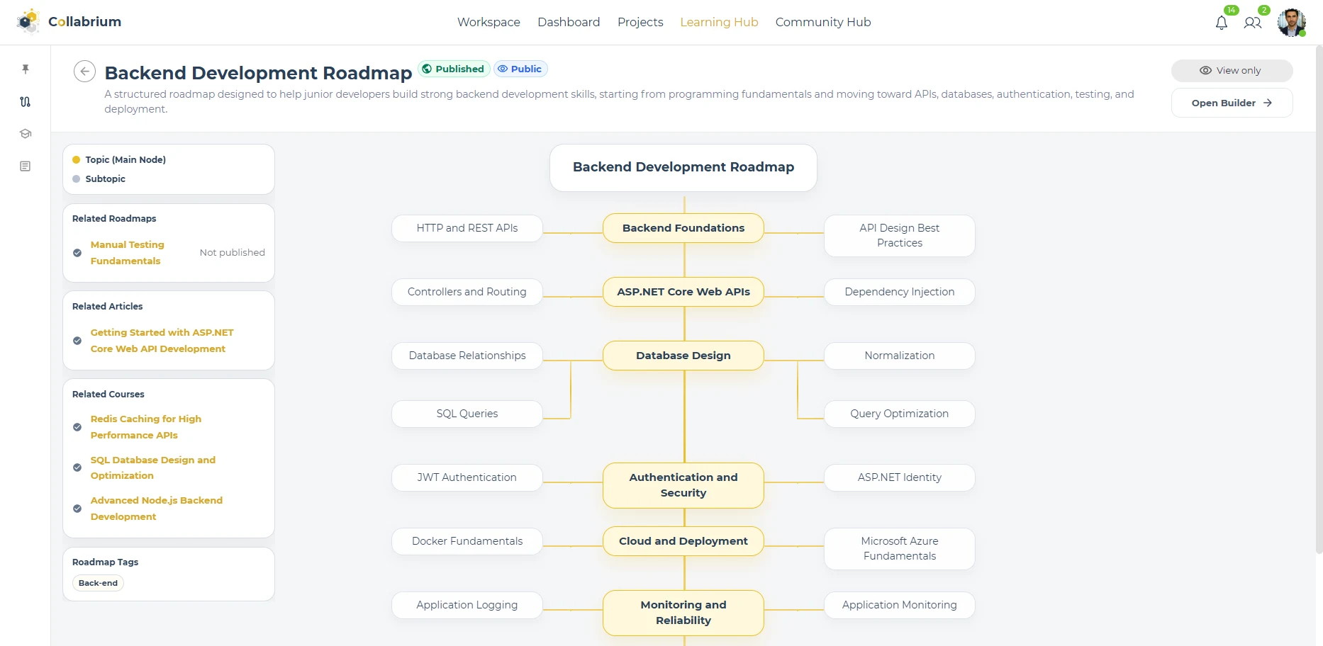 LearningHub / Roadmap View Page
