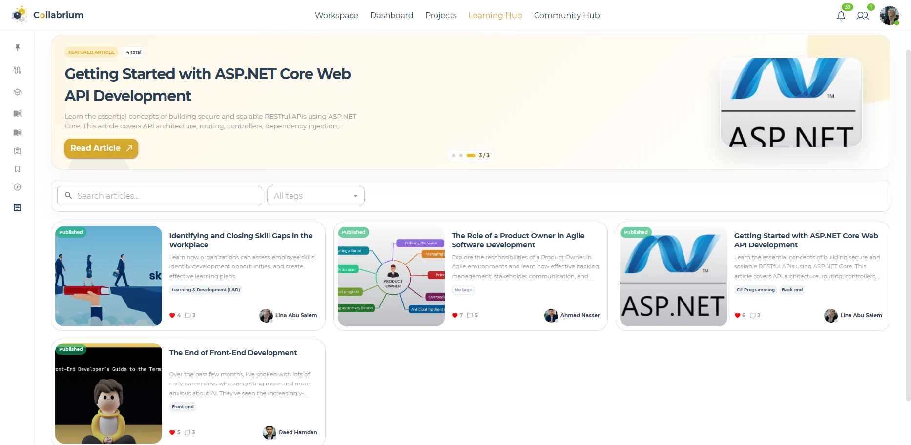 LearningHub / Articles Page
