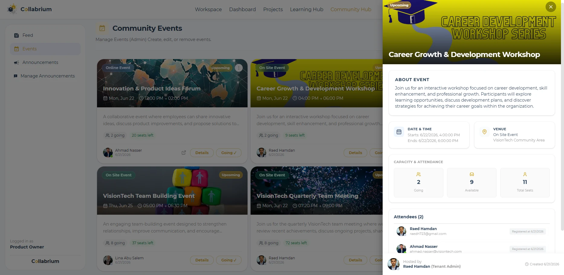 CommunityHub / Detailed Event Drawer