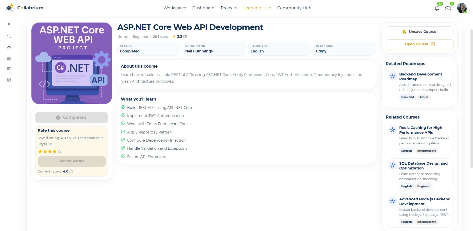 LearningHub / Completed Course