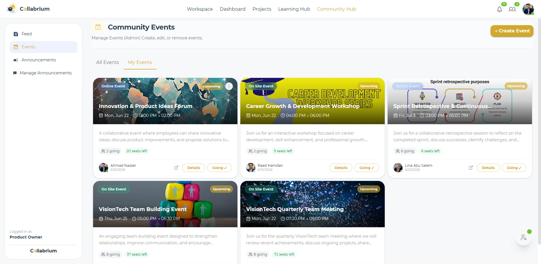CommunityHub / My Event-Going