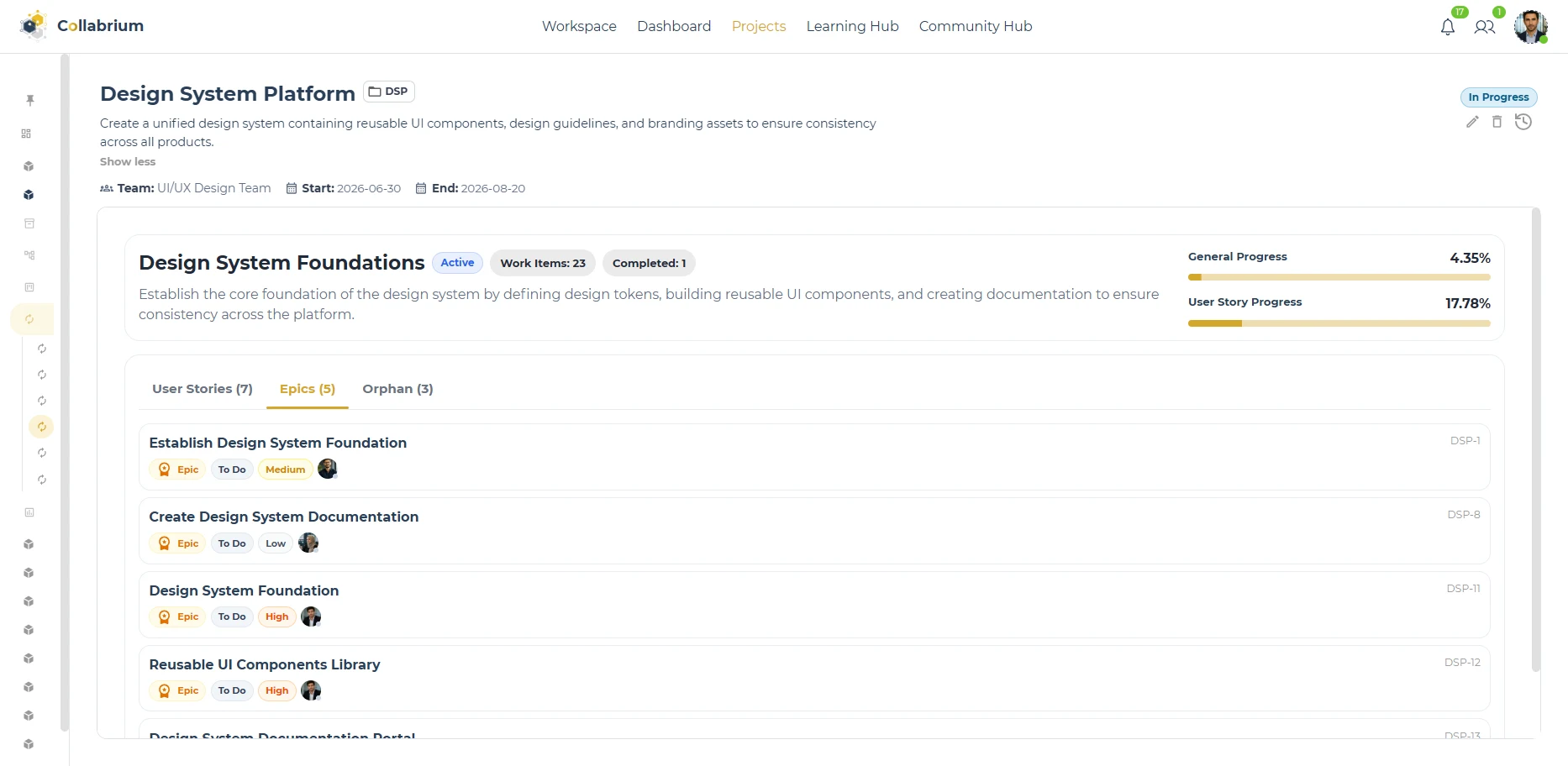SprintManagement / Sprint Epics