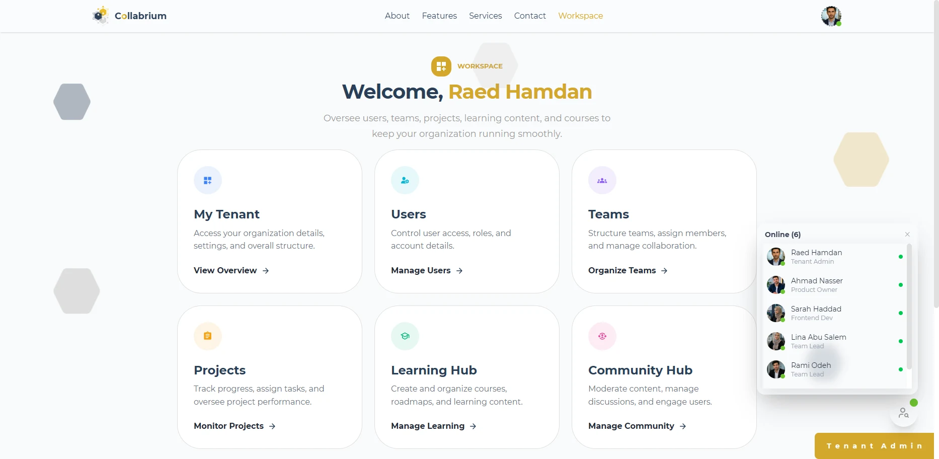 Workspace / View Online Users