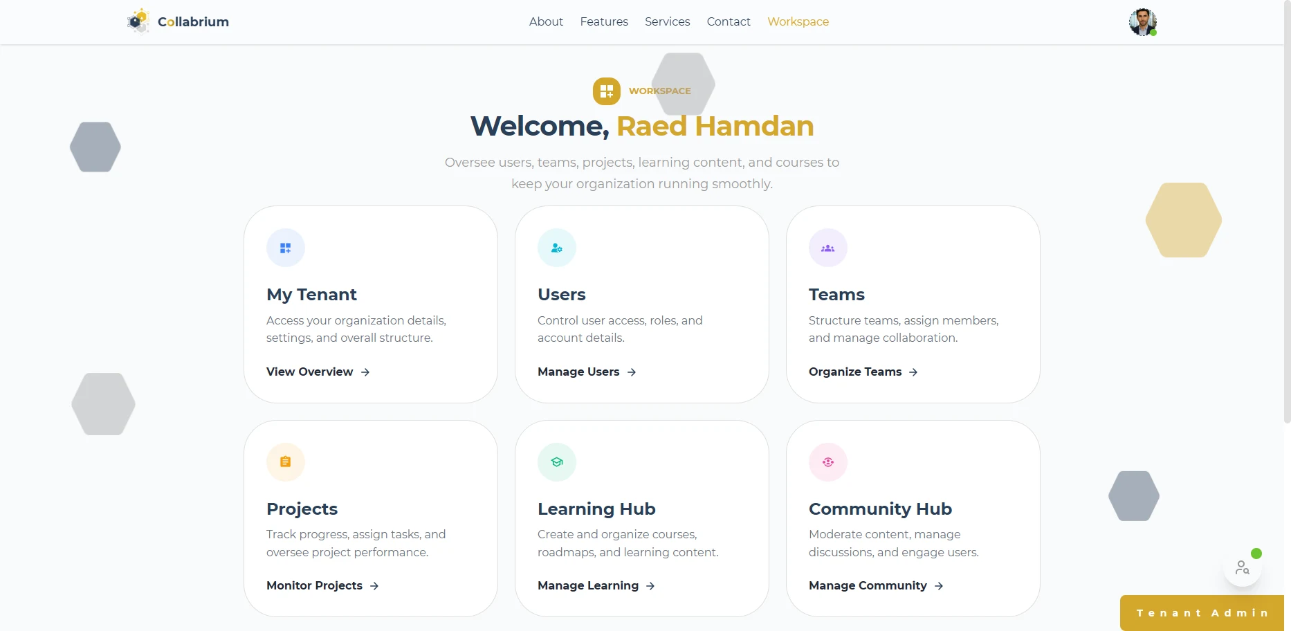 TenantAdmin / Tenant Admin Workspace