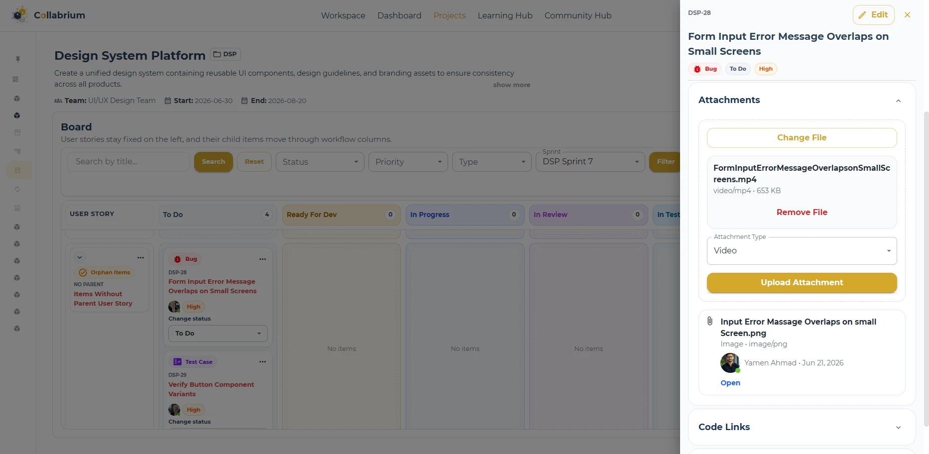 WorkItemManagement / Add Attachment