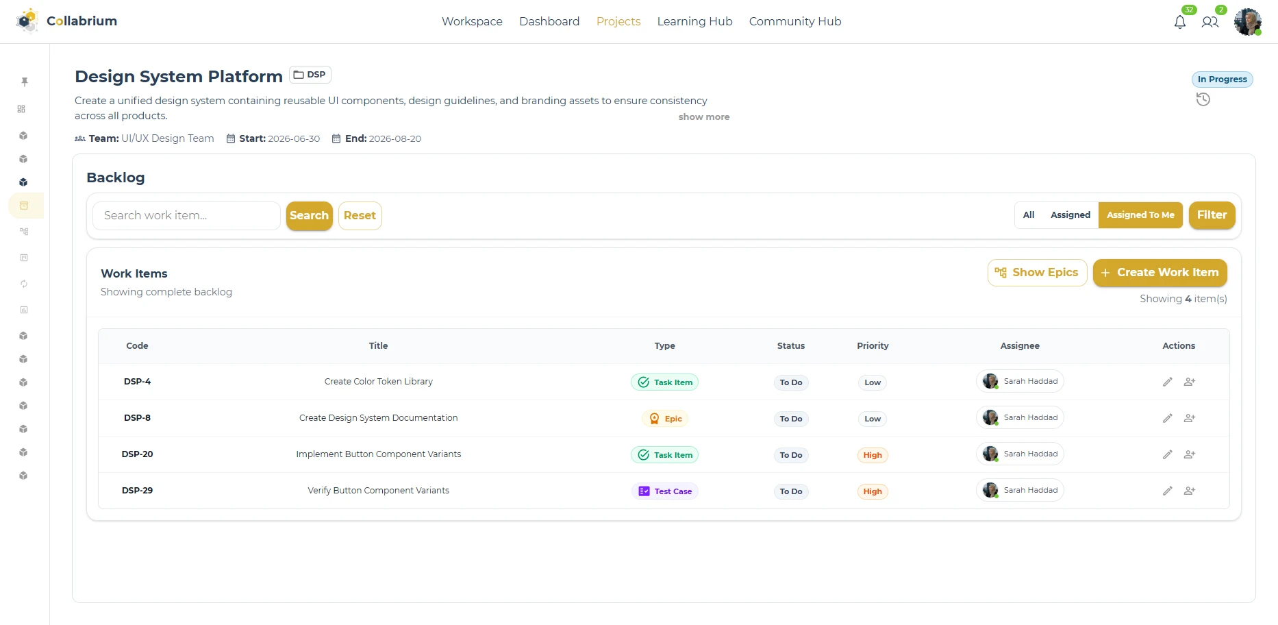 WorkItemManagement / Assigned To Me Filter
