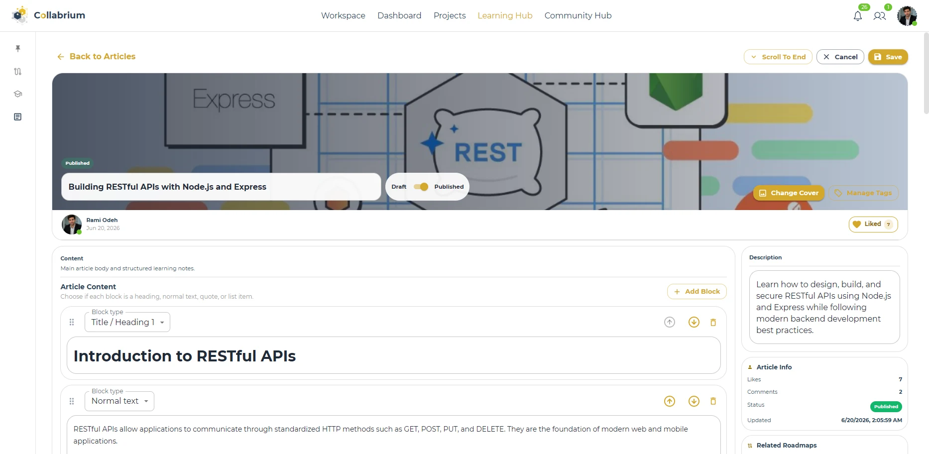LearningHub / Edit Article Report