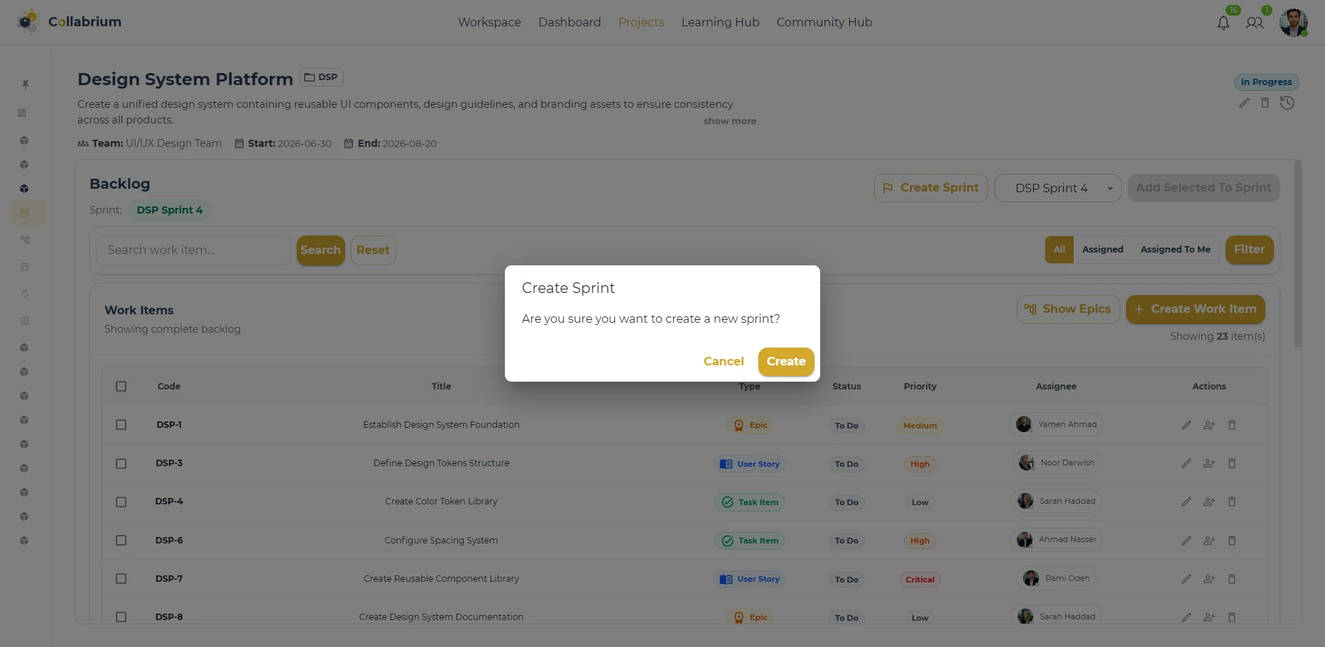 SprintManagement / Create Sprint