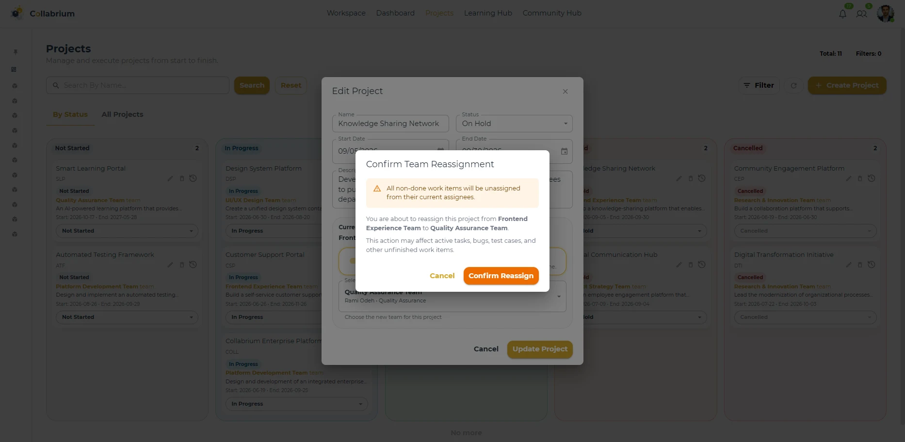 ProjectManagement / Confirm Reassign