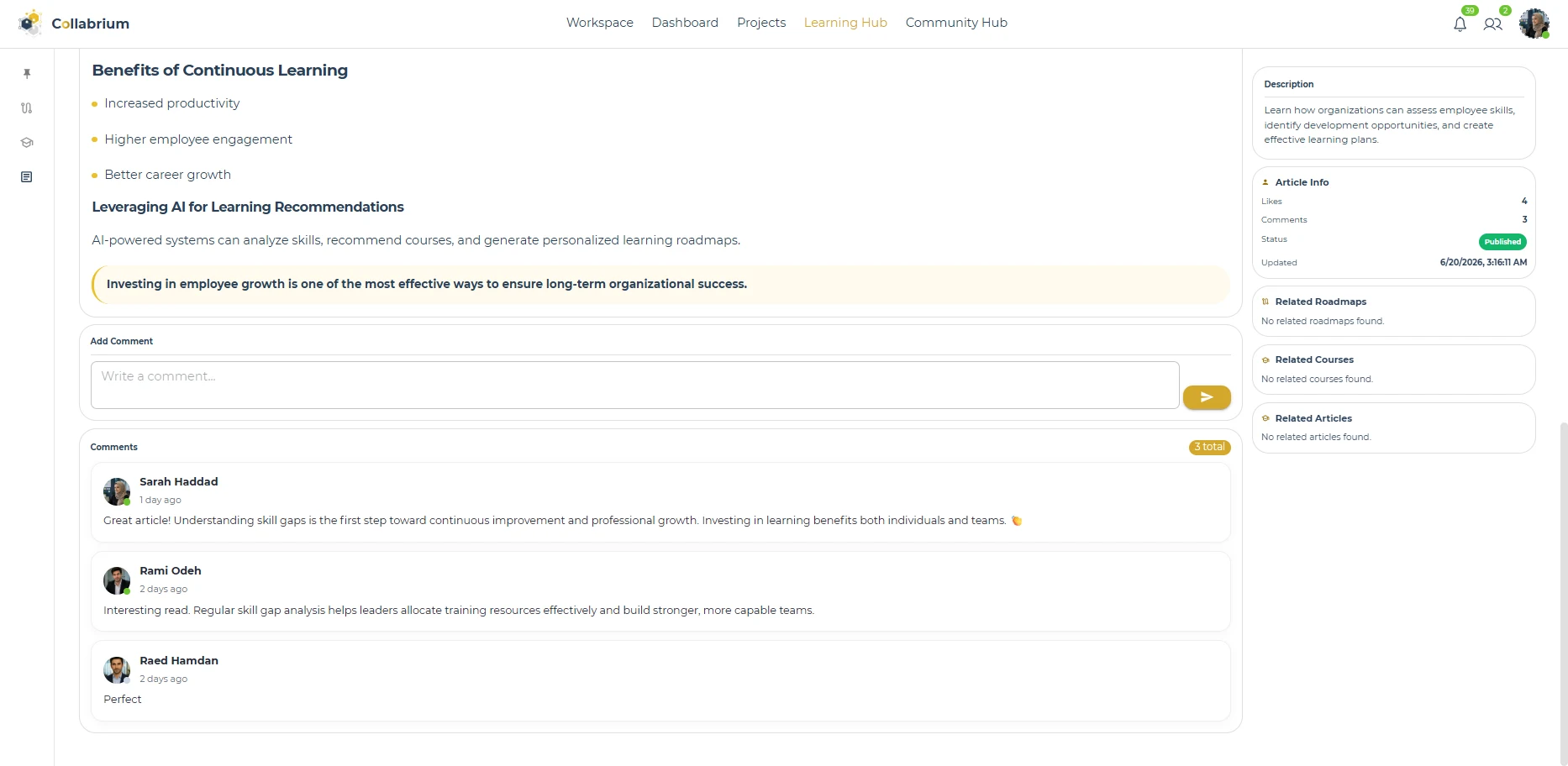 LearningHub / Detailed Article Page Dev2