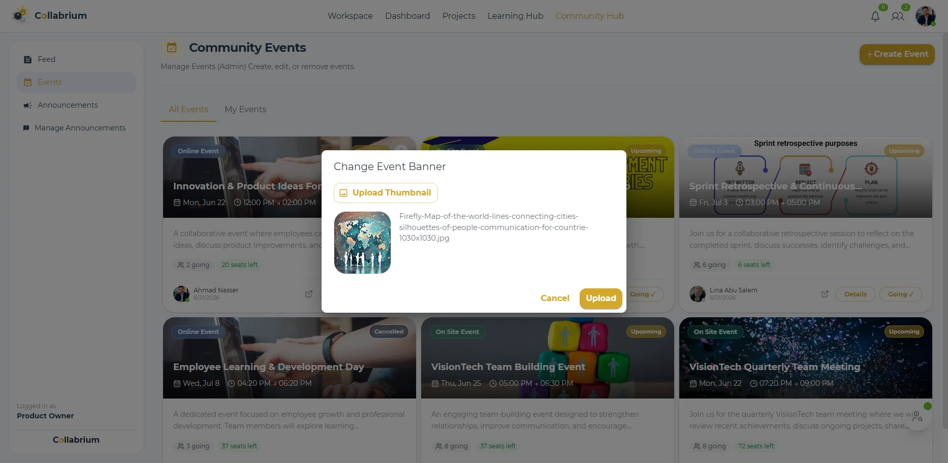 CommunityHub / Change Event Banner