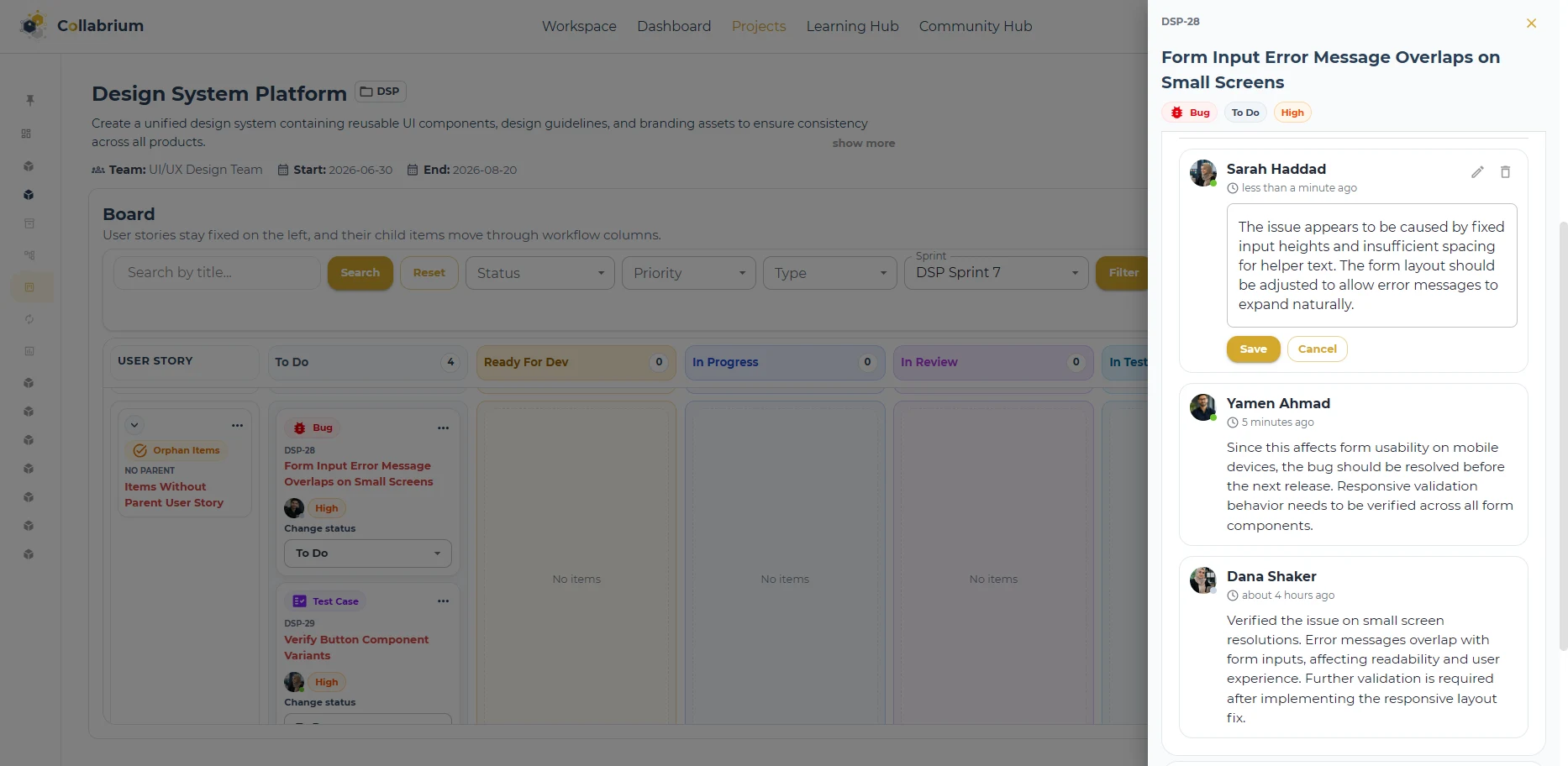 WorkItemManagement / Edit Comment